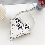 Weiyinxing Printed Shoulder Bags Cartoon Pu Leather Crossbody Purses Gothic Ghost Shape Messenger Bag Funny Satchel Small Handbags