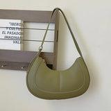 Weiyinxing Red Women Single Shoulder Bag Korean Casual PU Leather Zip Small Handbags Female Classic Solid Color Underarm Bag