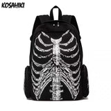 Weiyinxing Women Y2k Aesthetic Gothic Black Backpacks Harajuku Punk Trendy Skull Bags Men Personality Fashion Vintage Schoolbags Japanese