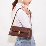 Weiyinxing PU leather Shoulder Bag For Women Luxury Simple Design Underarm Bag Vintage Lady Underarm Bags Shopping Tote Purse