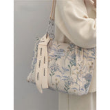 Weiyinxing Elegant Tote Bags for Women Floral Embroidery Casual Handbag Large Capacity Gentle Lady Fashion Shopping Shoulder Bag Bolsa