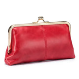 Weiyinxing Leather Long Clutch Wallet Clip Bags Vintage Coin Purse Card Holder Key Lipstick Storage Phone Pouch Case for Women