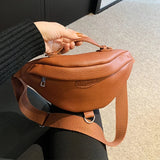 Weiyinxing Leather Handbag Phone Bag For Women Travel Waist Bag Versatile Crossbody Chest Bag Female Banana Belt Bag Designer Fanny Pack