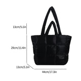 Weiyinxing Large Tote Padded Handbags Designer Quilted Women Shoulder Bags Luxury Nylon Down Cotton Crossbody Bag Winter Purse 2024