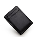 Weiyinxing Thin Vertical Men Wallet Small PU Leather Elastic Ribbon Purse Mini Solid ID Card Holder Bank Credit Card Case for Man