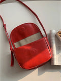 Weiyinxing Retro Oil Waxed Leather Crossbody Bag 2024 Classic Flap Design Red One Shoulder Bag Lady Casual Small Purses