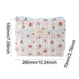 Weiyinxing Women's Aesthetic Makeup Bag Quilted Cotton Toiletry Organizer Ladies Printed Cosmetic Pouch Large Capacity Storage Bag