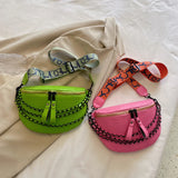 Weiyinxing Luxury Chest Bag For Women Leather Chest Waist Pack Travel Crossbody Female Half Moon Waist Belt Bag Ladies Fanny Packs