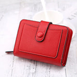 Weiyinxing Women Wallets 2024 New Luxury Brand Red Black Small Mini Coin Purse Hasp Card Holder Lady Wallet Zipper Female Leather Buckle