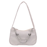 Weiyinxing Women Butterfly Chain Shoulder Bags Pure Color Casual All-match Underarm Bags Elegant Ladies Small Hobos Handbags Purses