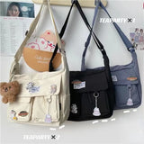 Weiyinxing Ulzzang Messenger Bag Women New 2024 Nylon Bags Multipockets Crossbody Bags For Women School Book Shoulder Bag Girls Sac