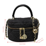 Weiyinxing Summer Lingge Small Fragrant Style Handbag Retro High end Simple Shoulder Bag French Small Crowd Chain Crossbody Bucket Bag