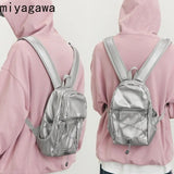 Weiyinxing Small Silver Mountaineering Bag Picnic Bag Causal Students Book Bag 2024 New Fashion Korean Girls Y2k Backpack