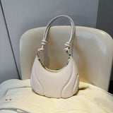 Weiyinxing Solid Color Saddle Bag High Quality Leather Shoulder Bags for Women Y2K Simple Ladies Crossbody Bag Designer Hobos Handbag