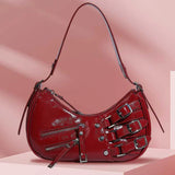 Weiyinxing Women Retro Shoulder Bag Zipper Y2k Handbag Purse Strap Adjustable Satchel Hobo Bag Vintage Armpit Bag Aesthetic Purse