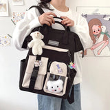 Weiyinxing Backpack Women Candy Color Laptop Backpacks Cute Kawaii High School Bags for Teenage Girl Japanese Travel Camping Backpack