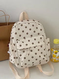 Weiyinxing Japanese Sweet Floral Print Backpack Casual Y2k Aesthetic Preppy Schoolbags Women Kawaii All Match Backpacks for Students