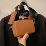 Weiyinxing Box Crossbody Bags for Women 2024 Female Designers Trend Small Leather Shoulder Side Bag Handbags with Wide Belt