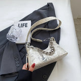 Weiyinxing Stone Pattern Small PU Leather Shoulder Bags 2024 Winter Women Fashion Luxury Trend Chain Crossbody Bag Handbags