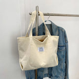 Weiyinxing Corduroy Totes Bag Women's Large Capacity Shoulder Bag Fashion Vintage Solid Color Handbags Large Capacity Shopper Bag