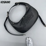 Weiyinxing Embroidery Punk Purses and Handbags Streetwear Shoulder Crossbody Bag Y2k All Match Vintage Top-Handle Bags Women