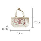 Weiyinxing Korean Style Women Red Letter Top-handle Bag Canvas Small Shopping Bag Girl Small Tote Bag Handbag for Women