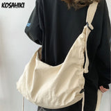 Weiyinxing Bags for Women High-capacity Korean Simple Preppy Chic Solid Shoulder Handbags New Casual Fashion Y2k Canvas Bag