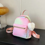 Weiyinxing Backpack Women Nylon Cute Small Shopper Handbags Multicolor Book Bags with Heart Pendant Girls Fashion Shoulder Bag