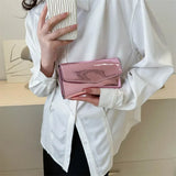 Weiyinxing Women Long Patent Leather Wallets Purses Female Handbags Coin Purse Cards Holder ID Holder Foldable Wallet Lady Clutch