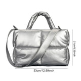 Weiyinxing Large Tote Padded Handbags Designer Quilted Women Shoulder Bags Luxury Nylon Down Cotton Crossbody Bag Winter Purse 2024