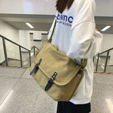 Weiyinxing Fashion Vintage Style Canvas Bags Women and Men Unisex Messenger Bag School Bags Crossbody Bags Book Shoulder Bag Bolso