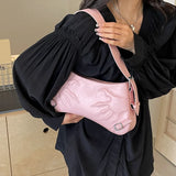Weiyinxing Style Underarm Bag For Women 2024 New Summer Chic Silver Shoulder Bag Solid Leather Lady Handbag Totes Shopper Purse