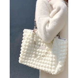 Weiyinxing Capacity Women's Shoulder Bag Solid Color Chain Ladies Underarm Bag Soft Commute Female Tote Bucket Handbags Messenger Bag