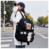 Weiyinxing Backpack Girl Korean Multi Pocket Nylon Cute Book Elementary Teen Casual Junior High School Student Bag For Girls Mochila