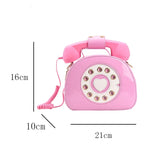 Weiyinxing Women's Creative Shoulder Bag Telephone Shaped Crossbody Bag Retro PU Leather Designer Sweet Girl Phone Purses and Small Handbag