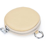 Weiyinxing Purse Pouch For Women Key Ring Wallet Money Pocket Zipper Storage Bag Round Purses Cowhide Key Package Keychain Organizer