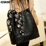 Weiyinxing Sweet Ribbon Kawaii Trendy Shoulder Bags Personality Skull Y2k Aesthetic Tote Streetwear Women's Handbags
