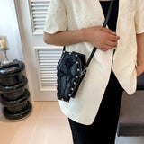 Weiyinxing Shaped Trend Crossbody Bag Halloween PU Rose Spider Sling Purses 2024 Novelty 3D Cartoon Cellphone Bag Y2K Gothic Satchel