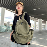 weiyinxing Men Black Rucksack Simple Canvas Women Knapsack Fashion Lovers Shoulder Bag Backpack Schoolbag College Mochila School