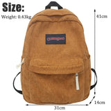 Weiyinxing Corduroy Fashion Woman Backpack Schoolbag For Teenage Girls Men Harajuku Female Preppy Style Bag Student Lady Book BagPack