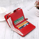 Weiyinxing Women Wallets 2024 New Luxury Brand Red Black Small Mini Coin Purse Hasp Card Holder Lady Wallet Zipper Female Leather Buckle