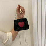 Weiyinxing Luxurious Contrast Heart Shoulder Bag Ladies 2023 Summer Fashion Sweet Cool Chain Crossbody Bag for Women Free Shipping