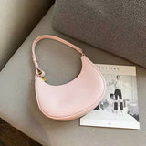 Weiyinxing Advanced Crescent-shaped Bag For Women PU Leather Shoulder Bag Solid Color Underarm Bag Designer Lady Handbag Purse