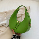 Weiyinxing Advanced Crescent-shaped Bag For Women PU Leather Shoulder Bag Solid Color Underarm Bag Designer Lady Handbag Purse