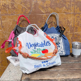 Weiyinxing Embroidery Women Shoulder Bag Designer Eco Bags for Women Rope Handle Handbags Drawstring Bag Reusable Shopper Tote