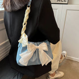 Weiyinxing White Bow Versatile Shoulder Bag Ladies 2023 Summer and Autumn Fashion New Pleated Cloud Handbag for Women Free Shipping