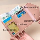 Weiyinxing Wallet Women Purse Multi-card Multifunction Card Holder Coin Purse Fashion Simple Three Fold Short Clip Female Mini Wallet