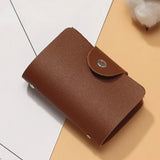 Weiyinxing 24 Slots Bits Card Holder Bag Simple Solid Color Pocket Case Women Men Credit ID Card Organizer Leather Cardholder Wallet