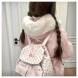 Weiyinxing Floral Canvas Sweet Chic Korean Mini Backpack 2024 Spring New Campus College Student Small Backpacks