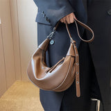 Weiyinxing Half Moon Hobo Bags For Women 2024 Latest Luxury Designer Handbag Soft PU Leather Pure Color Shoulder Crossbody Armpit Bag